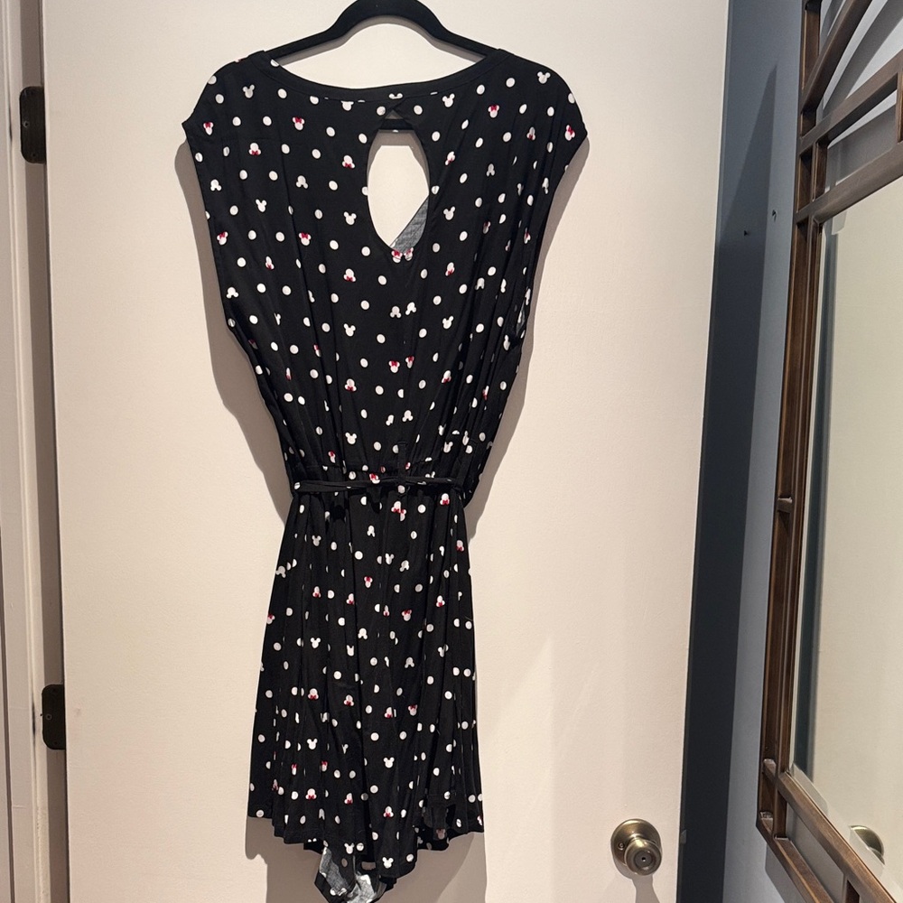 Women's Black Polka Dot Tie-Waist Romper - Picture 8 of 9